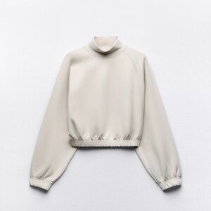 Zara Cropped sweatshirt high collar size M